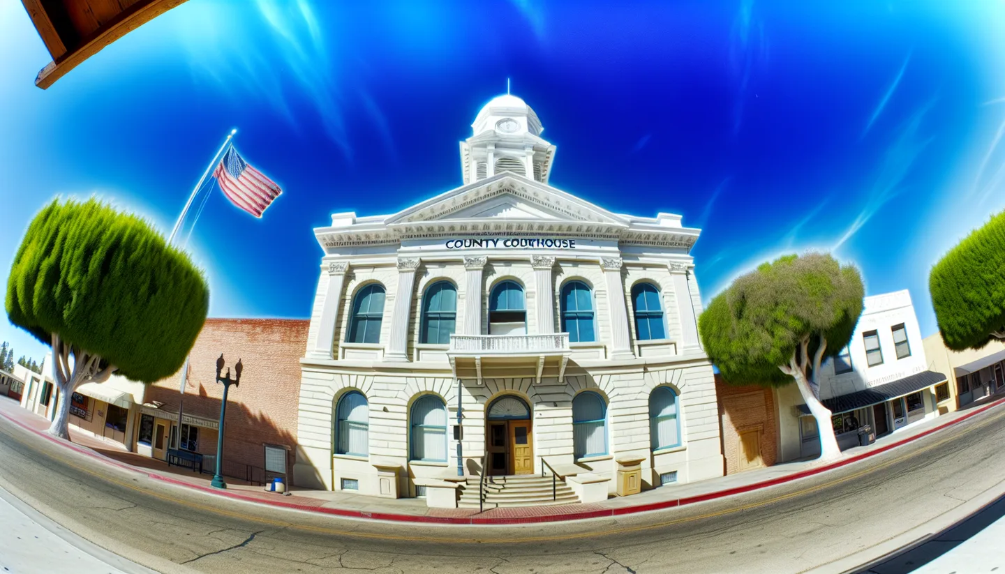 County courthouse exterior in a California town