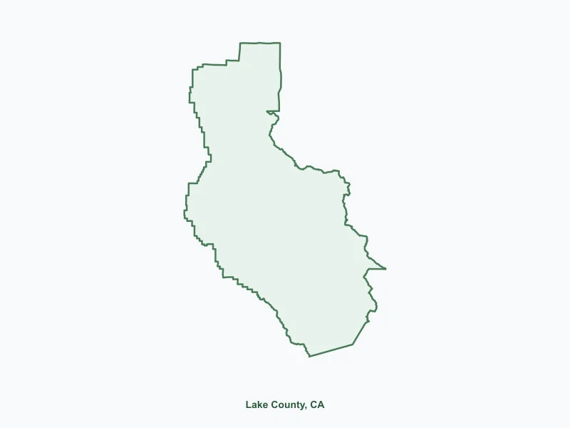 Map of Lake County, CA showing major cities