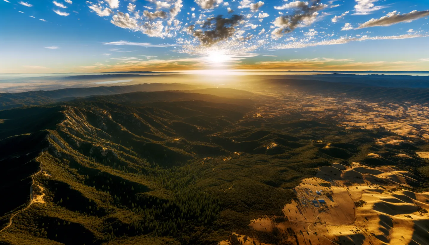 Aerial view of California State rural land
