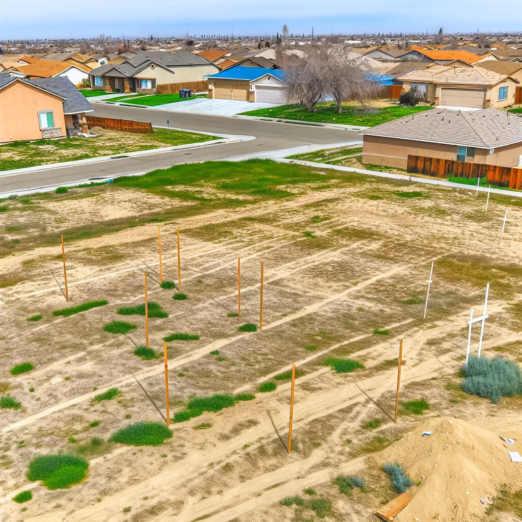 Cleared vacant residential lot for sale in Bakersfield, California
