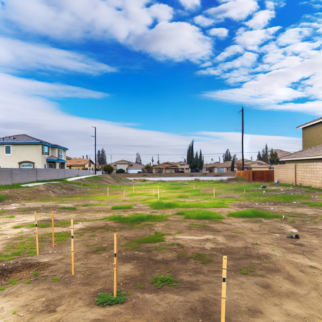 Cleared vacant residential lot for sale in Riverside, California
