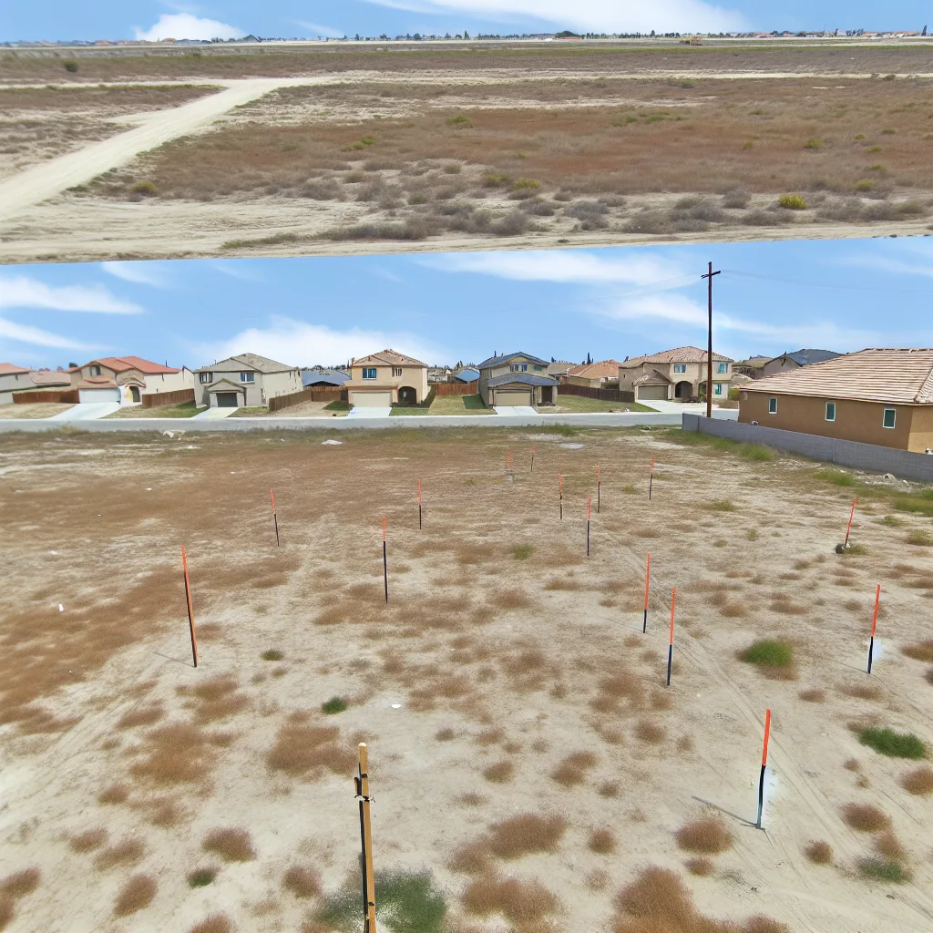 Cleared vacant residential lot for sale in Victorville, California